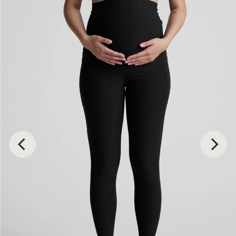 Heather Rib Maternity Legging - Black Heather